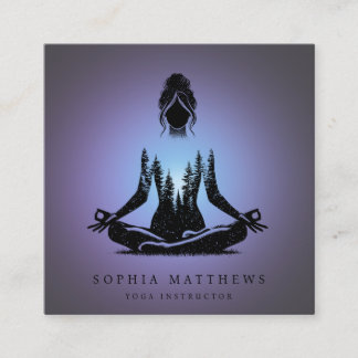 Blue Aura Meditation Yoga Square Business Card