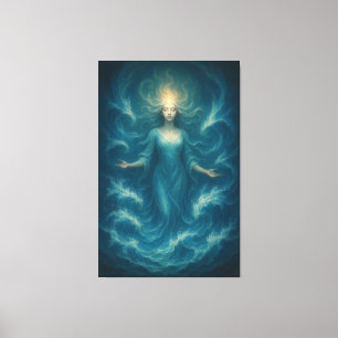 Blue Aura Water Goddess – Luxury Fine Art Canvas