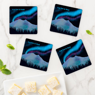 Blue Aurora Coaster Set