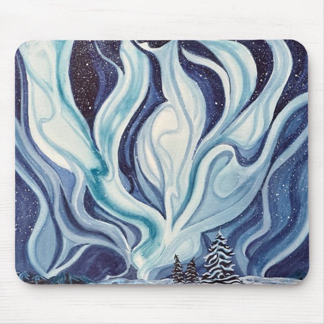 Blue Aurora Mouse Pad (Front)