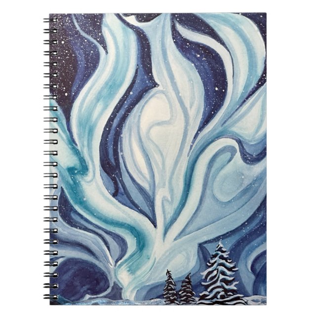 "Blue Aurora" Spiral Notebook (Front)