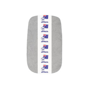 Blue Australia Soccer Ball and Flag  Minx Nail Art