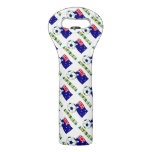 Blue Australian Soccer Ball and Flag  Wine Bag