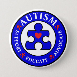 Blue Autism Awareness Button Pin