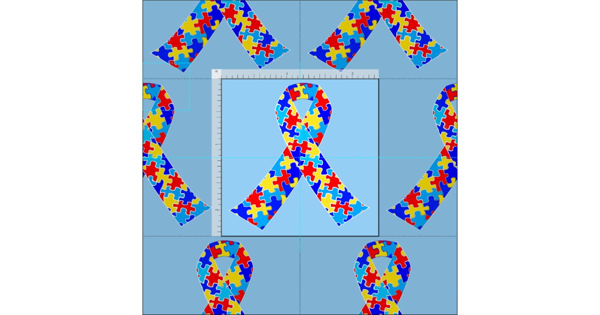 Blue Autism Awareness Ribbon Fabric Zazzle