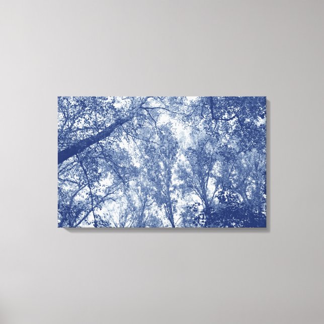 Blue Autumn - Cyanotype Effect Canvas Print (Front)
