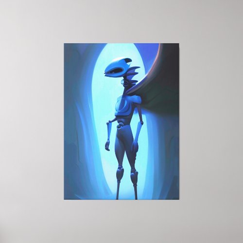 Blue Avian Borg Canvas Print