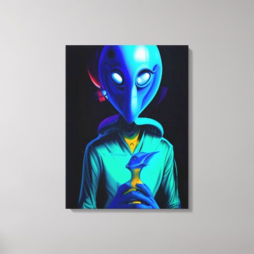 Blue Avian Space Cadet Canvas Print