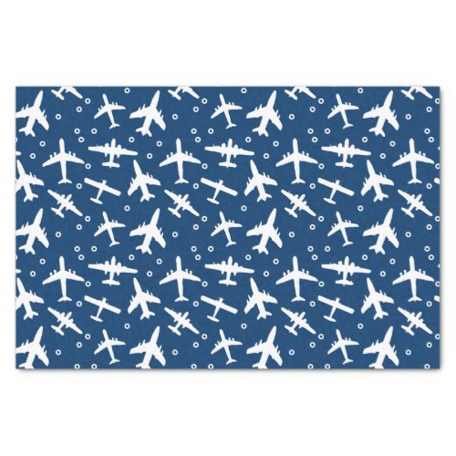 Blue Aviation Themed Aeroplane Pattern Tissue Paper