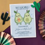 Blue Avocado Holy Guacamole Baby Shower Invitation