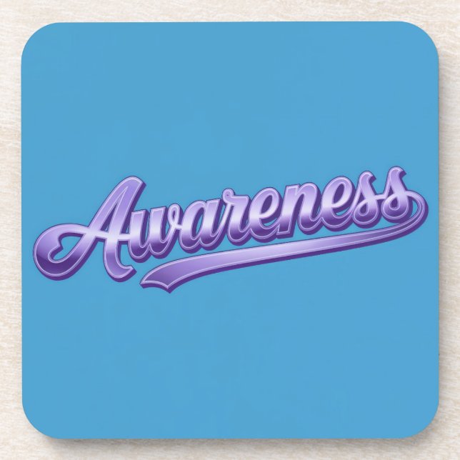 Blue Awareness Affirmation Coaster Set (Front)