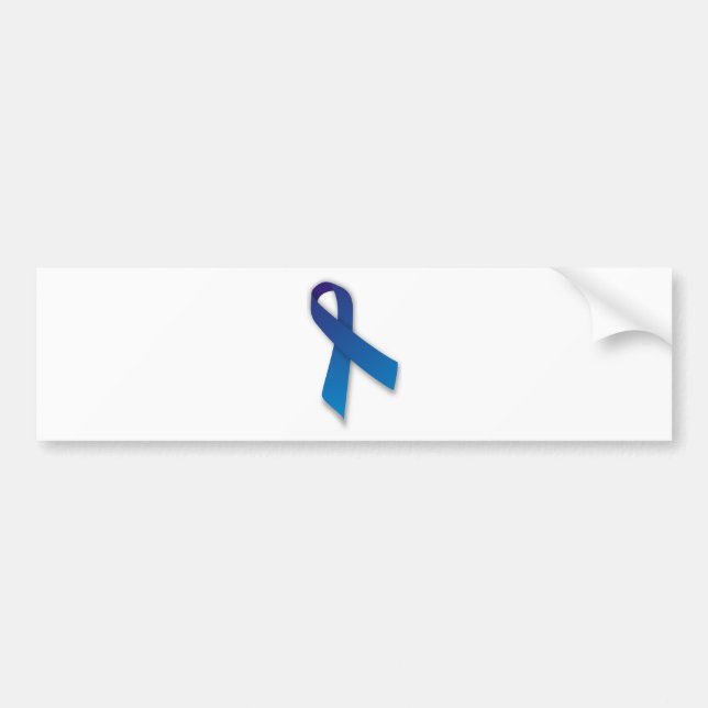 Blue Awareness and Remembrance Ribbon Bumper Sticker (Front)