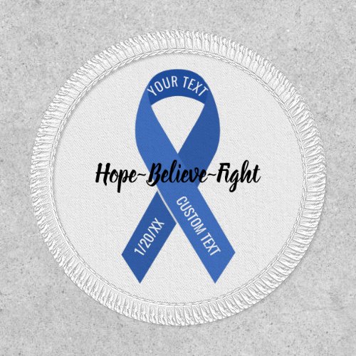 Blue Awareness Ribbon Add Your Custom Text Patch