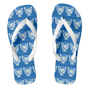 Blue Awareness Ribbon Angel Custom Flip Flops