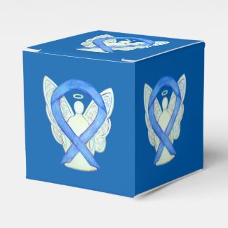 Blue Awareness Ribbon Angel Custom Party Favor Box