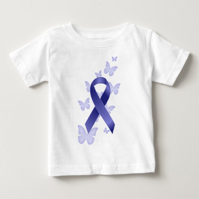 Blue Awareness Ribbon Baby T-Shirt (Front)
