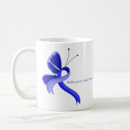 Blue Awareness Ribbon Butterfly Coffee Mug