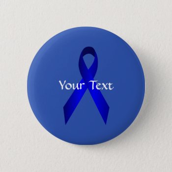 Blue Awareness Ribbon Button Template by windyone at Zazzle