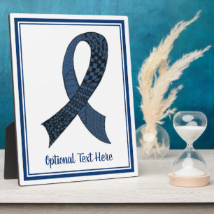 Blue Awareness Ribbon Custom Colors Plaque