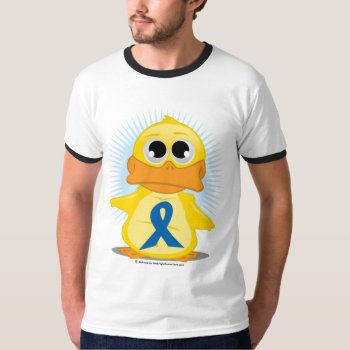 Blue Awareness Ribbon Duck T-shirt by fightcancertees at Zazzle
