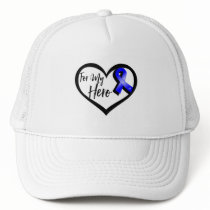 Blue Awareness Ribbon For My Hero Trucker Hat