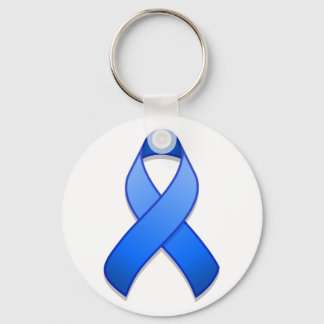 Blue Awareness Ribbon Keychain