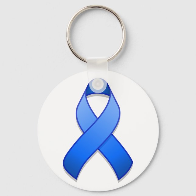 Blue Awareness Ribbon Keychain (Front)
