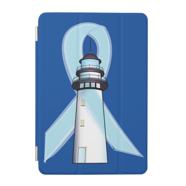 Blue Awareness Ribbon Lighthouse of Hope iPad Mini Cover (Front)