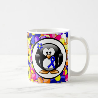 Blue Awareness Ribbon Penguin Coffee Mug