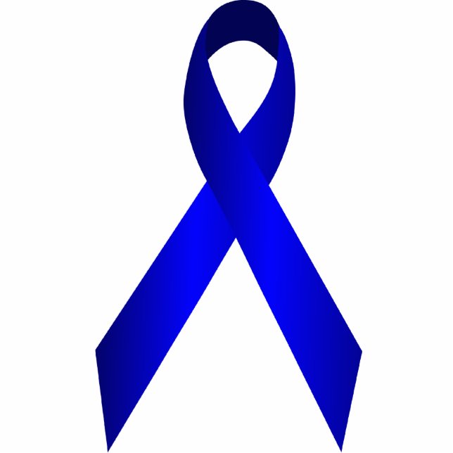Blue Awareness Ribbon Pin Statuette (Front)