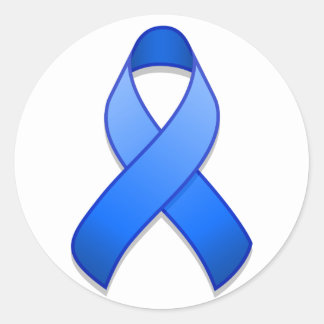 Blue Awareness Ribbon Round Sticker