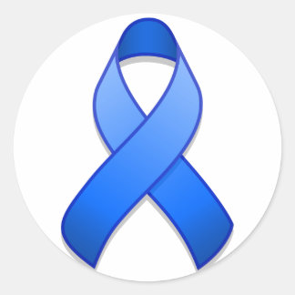Blue Awareness Ribbon Round Sticker