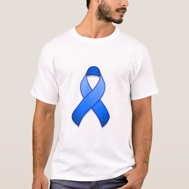 Blue Awareness Ribbon T-Shirt (Front)