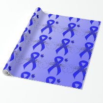 Blue Awareness Ribbon with Butterfly Wrapping Paper