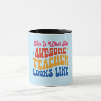 Blue Awesome Teacher Mug