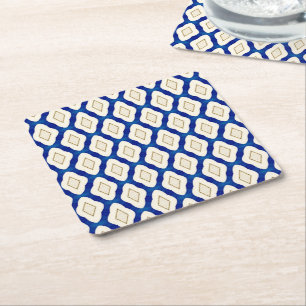 Blue Azulejos Ceramic Decor Square Paper Coaster