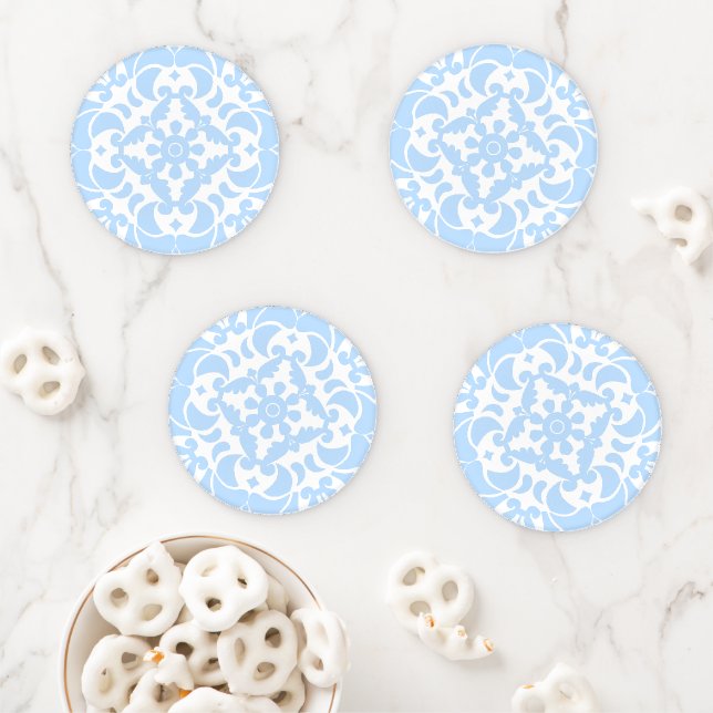  Blue Azulejos Portuguese Spanish Mediterranean Coaster Set (In Situ)