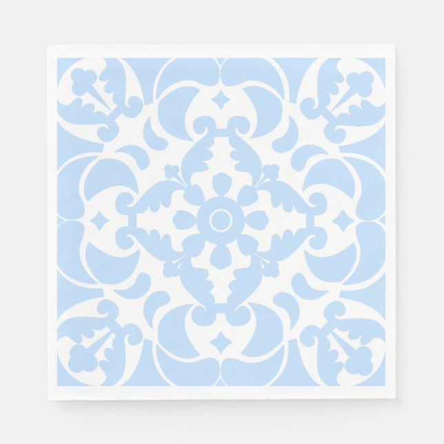  Blue Azulejos Portuguese Spanish Mediterranean Napkins (Front)