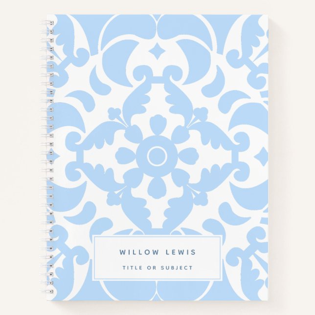  Blue Azulejos Portuguese Spanish Mediterranean Notebook (Front)
