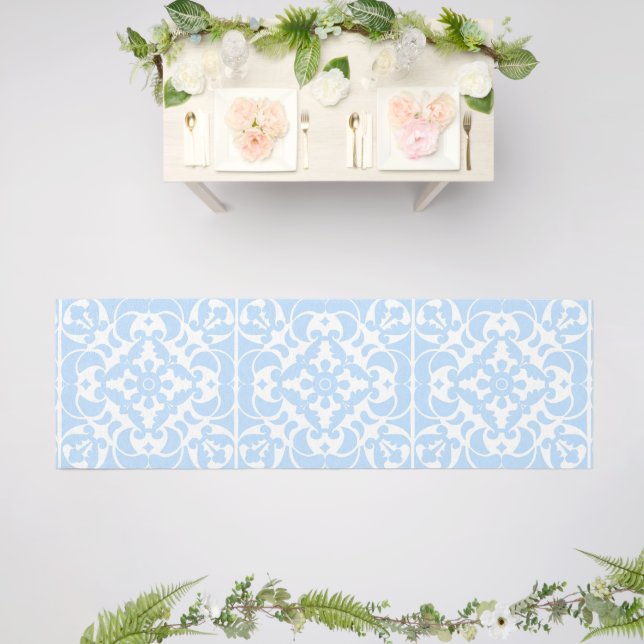  Blue Azulejos Portuguese Spanish Mediterranean Outdoor Rug (Insitu (Wedding 2))