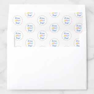 Blue Baby Announcement Baby Shower It’s Two Boys Envelope Liner