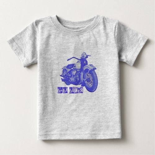 Blue Baby Biker Baby T_Shirt