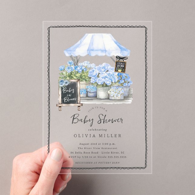 Blue Baby Bloom Shower Invitation (Insitu (Handheld))