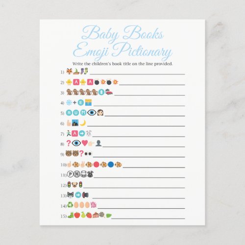 Blue Baby Books Emoji Pictionary Game