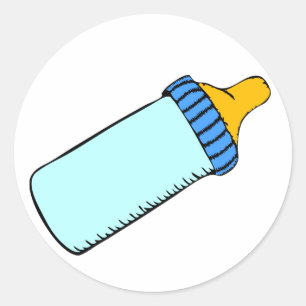Blue Baby Bottle Classic Round Sticker
