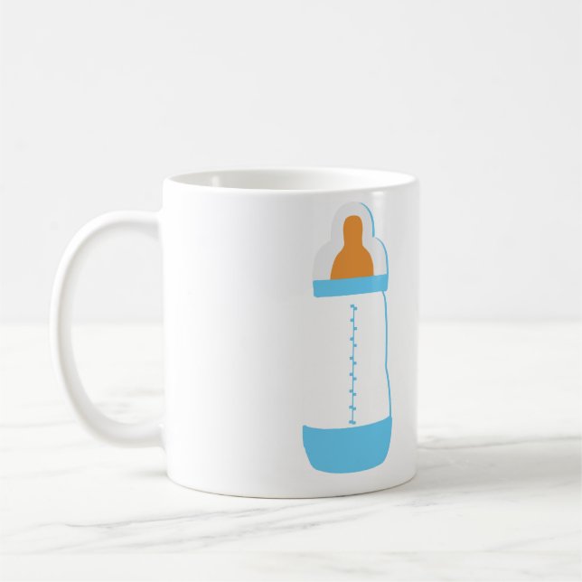 Blue baby bottle coffee mug (Left)