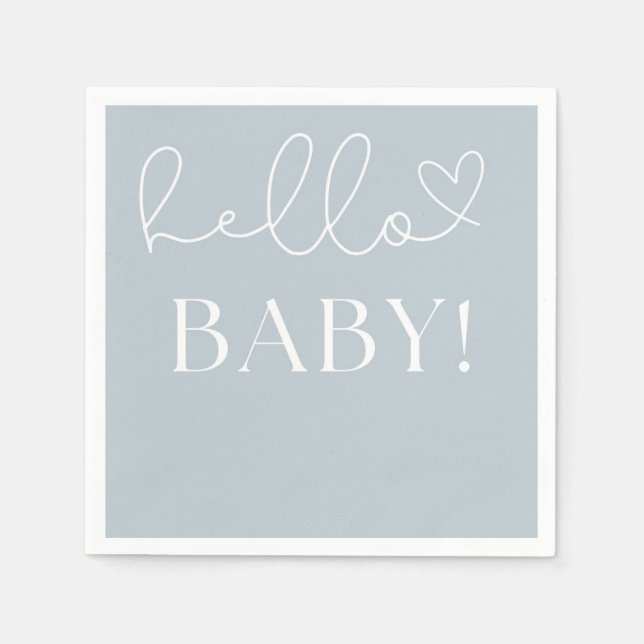 Blue baby boy baby shower  napkins (Front)
