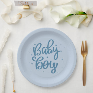 Blue Baby Boy Baby Shower Paper Plates