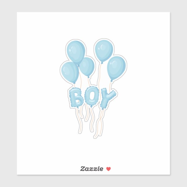 Blue Baby Boy Balloon Celebration  Sticker (Sheet)