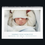 Blue Baby Boy Birth Announcement Calendar 2026<br><div class="desc">Celebrate your baby boy’s arrival all year long with this personalized 2026 birth announcement photo calendar. Features his adorable photos every month with blue text on the covers. This keepsake design makes a thoughtful gift for grandparents, family, or friends. Easily customize it to create a lasting memory of your little...</div>